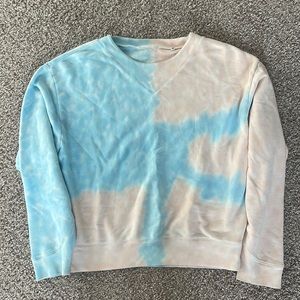 7 For All Mankind Tie Dye Rib Insert Neck Sweatshirt